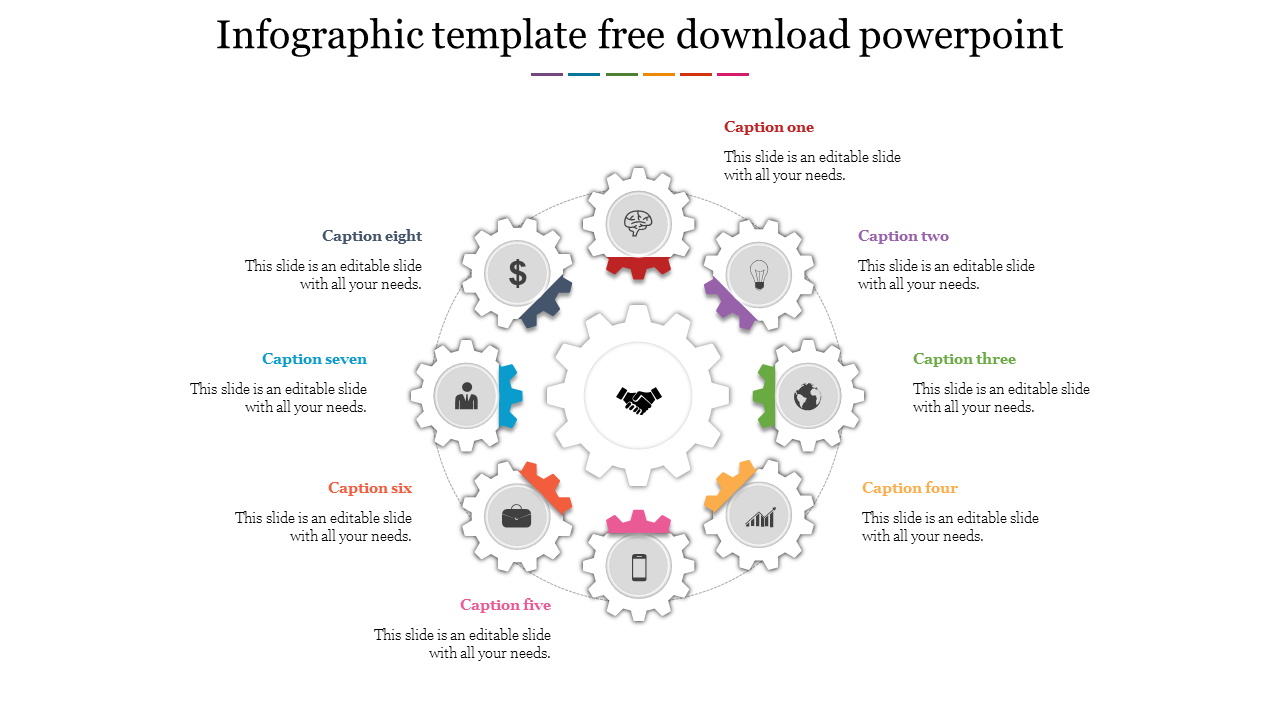 Gear Wheel Infographic Template Download PowerPoint Slide